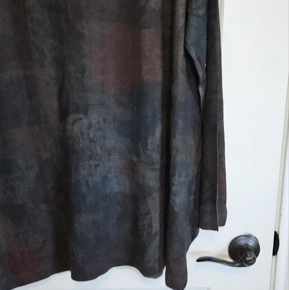 Soft Surroundings Green Brown Floral Tunic Sweater Women's Size 1X - Picture 8 of 10